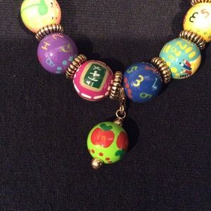 Angela Moore Jewelry - Angela Moore Hand-painted "Teacher" Bead Bracelet Angela Moore Jewelry - Angela Moore Hand-painted "Teacher" Bead Bracelet